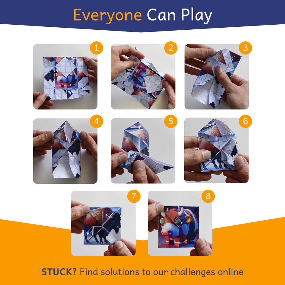 Puzzlefold Origami Kit Puzzle Games - 100 Puzzles, 200 Sheets Brain Puzzles for Adults, Teens, Paper Folding Challenge, Brain Teasers for Adults, Kids Ages 12-14 Teenagers, Teen Girls & Teen Boys