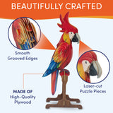 3D Wooden Puzzle – 4 Colorful Toy Birds for Kids Model Building Kits-Brain Teaser Puzzles Educational STEM Kits for Boys, Girls and Adults- DIY Wood Crafts 3-D Puzzles Birthday Gifts