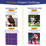 Puzzlefold Origami Kit Puzzle Games - 100 Puzzles, 200 Sheets Brain Puzzles for Adults, Teens, Paper Folding Challenge, Brain Teasers for Adults, Kids Ages 12-14 Teenagers, Teen Girls & Teen Boys
