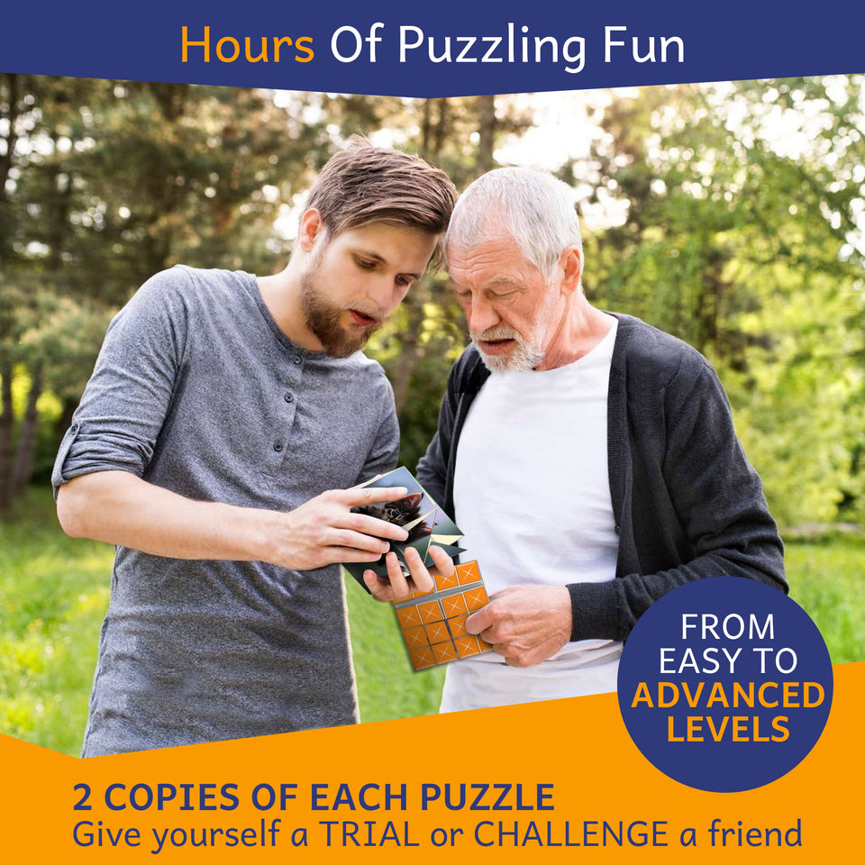 Puzzlefold Origami Kit Puzzle Games - 100 Puzzles, 200 Sheets Brain Puzzles for Adults, Teens, Paper Folding Challenge, Brain Teasers for Adults, Kids Ages 12-14 Teenagers, Teen Girls & Teen Boys