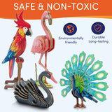 3D Wooden Puzzle – 4 Colorful Toy Birds for Kids Model Building Kits-Brain Teaser Puzzles Educational STEM Kits for Boys, Girls and Adults- DIY Wood Crafts 3-D Puzzles Birthday Gifts