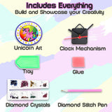 Unicorn Wall Clock - Diamond Painting Kits for Kids - Make Your Own Clock - Smartstoy