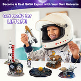 3D Space Puzzle Kit | Solar System, Shuttle & Rover STEM Educational Toy for Kids