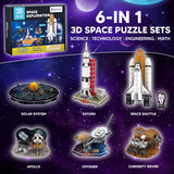 3D Space Puzzle Kit | Solar System, Shuttle & Rover STEM Educational Toy for Kids