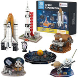 3D Space Puzzle Kit | Solar System, Shuttle & Rover STEM Educational Toy for Kids