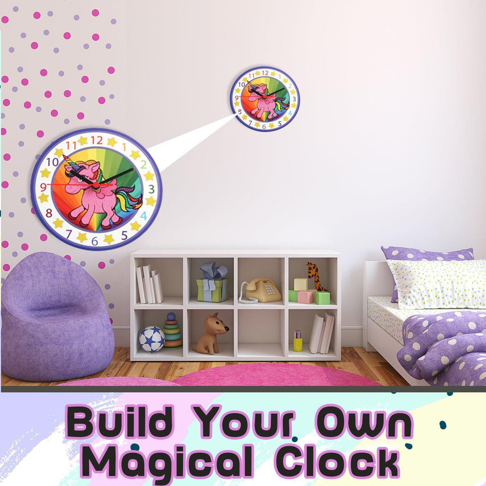 Unicorn Wall Clock - Diamond Painting Kits for Kids - Make Your Own Clock - Smartstoy